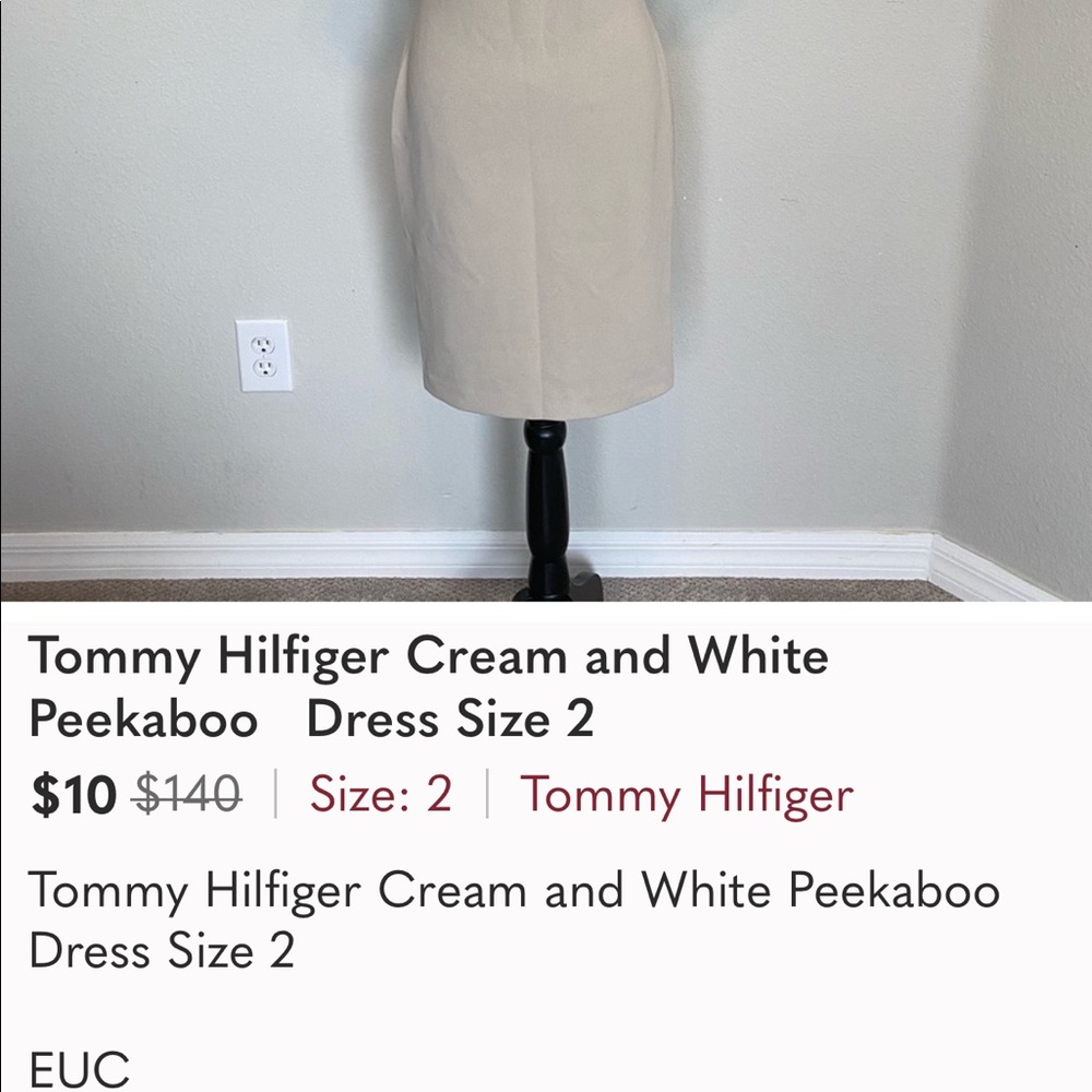Tommy Hilfiger Cream and White Peekaboo   Dress Size 2